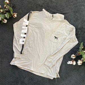 PINK brand gray hooded long sleeve t-shirt. Size XS